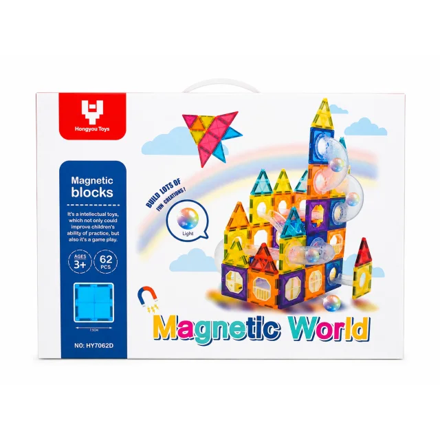 Magnetic World მაგნიტური ბლოკები – 62 ცალი (HY7062D)