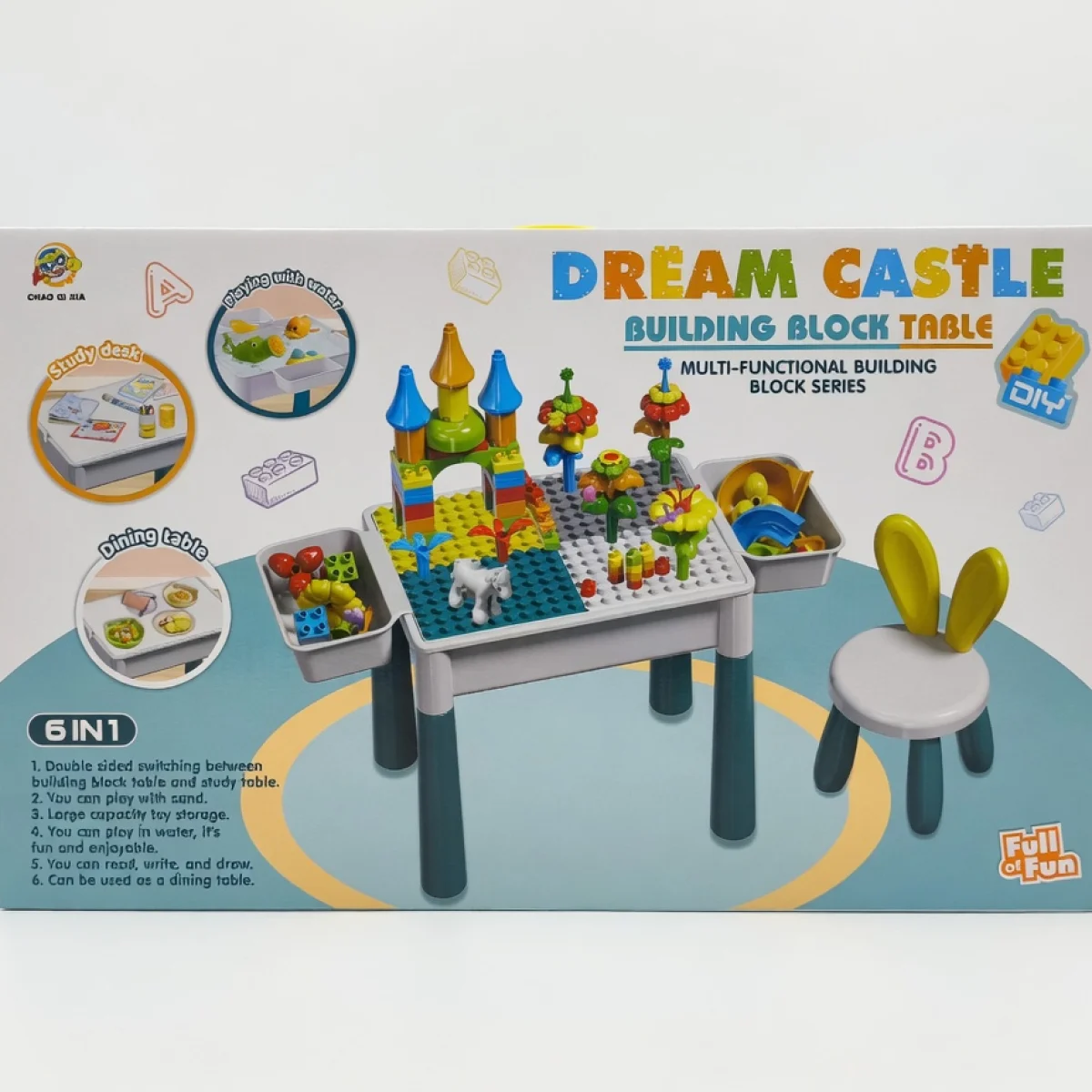 Dream Castle Building Block Table – 92 pcs (6-in-1)
