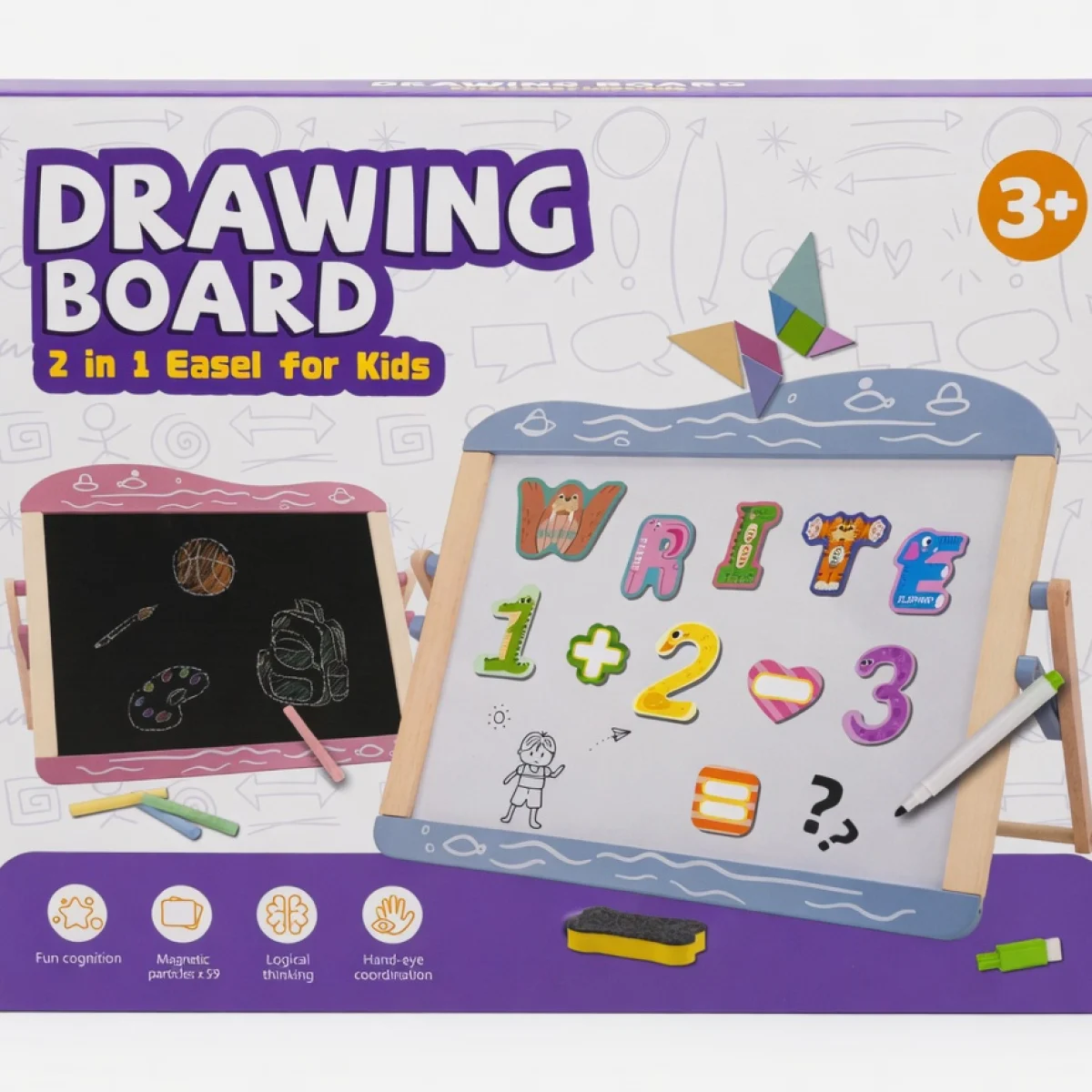 Drawing Board – 2-in-1 Wooden Easel for Kids