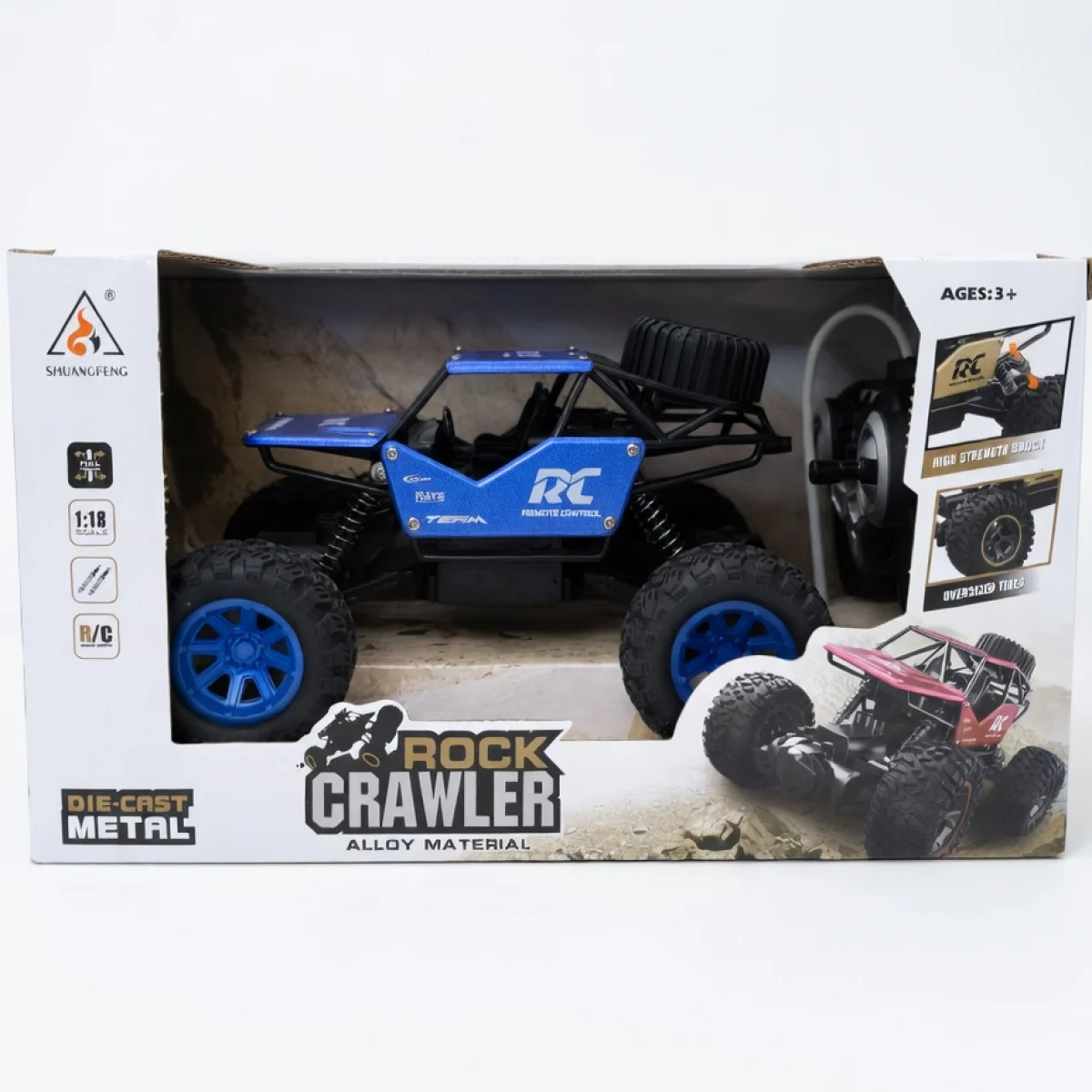 Rock Crawler RC მანქანა – 1:18 ალუმინი (სხვადასხვა ფერი) - ლურჯი