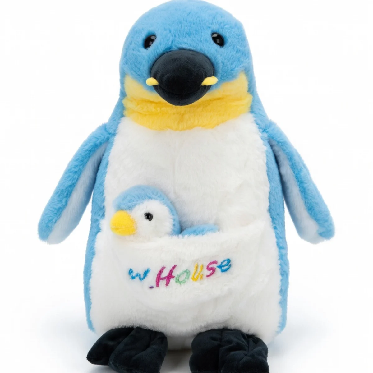 Penguin Plush with Baby (Assorted Colors) - Blue